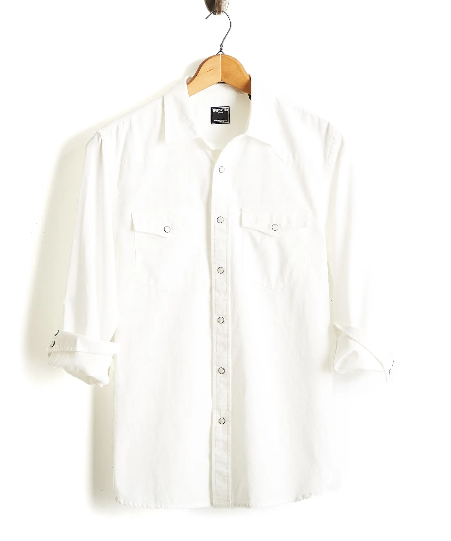 Micro Corduroy Western Shirt in Ivory