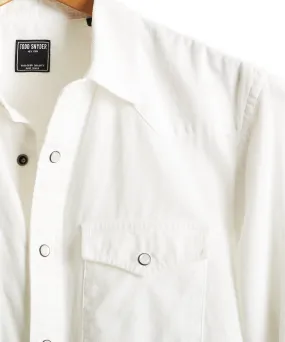 Micro Corduroy Western Shirt in Ivory
