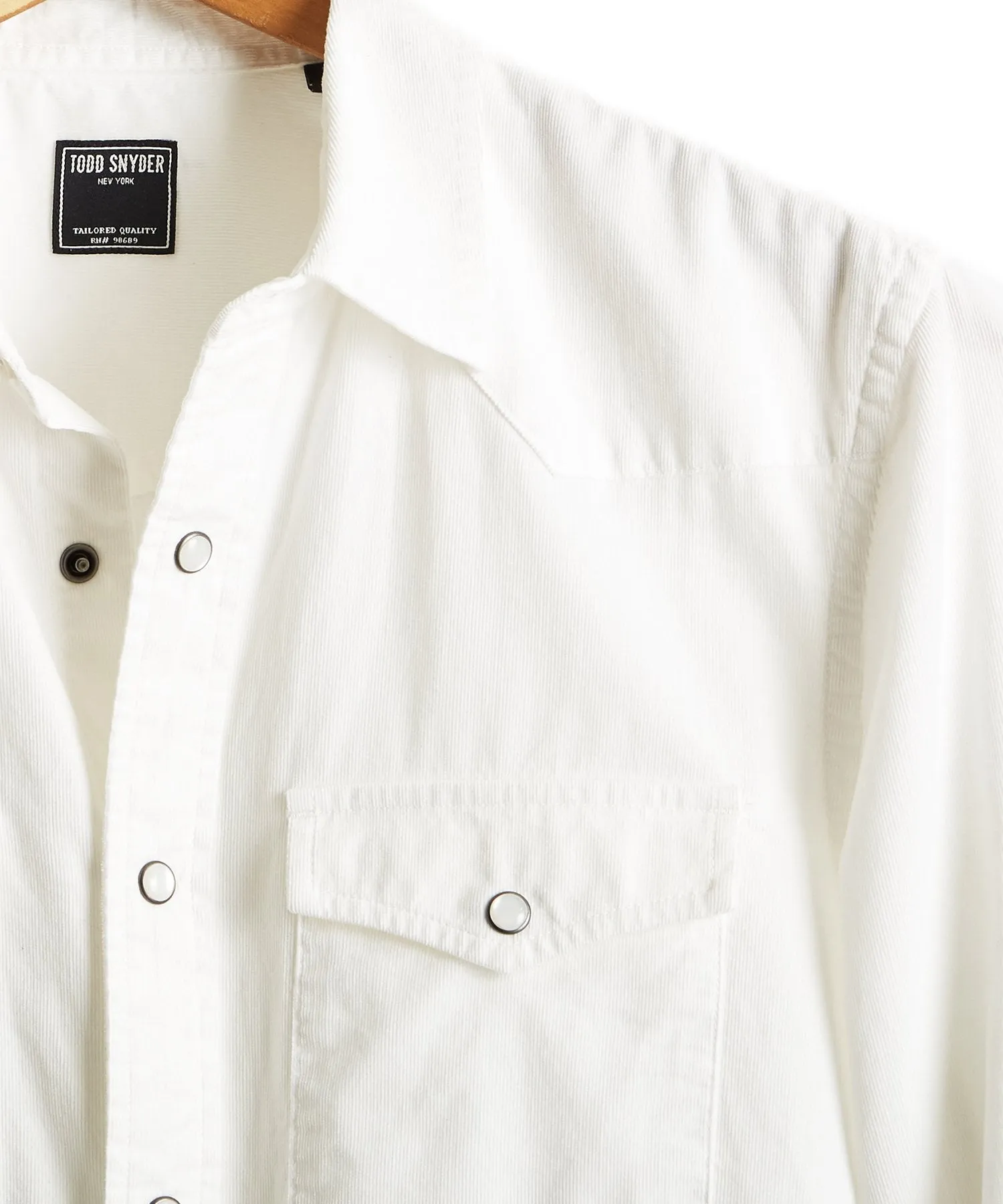 Micro Corduroy Western Shirt in Ivory