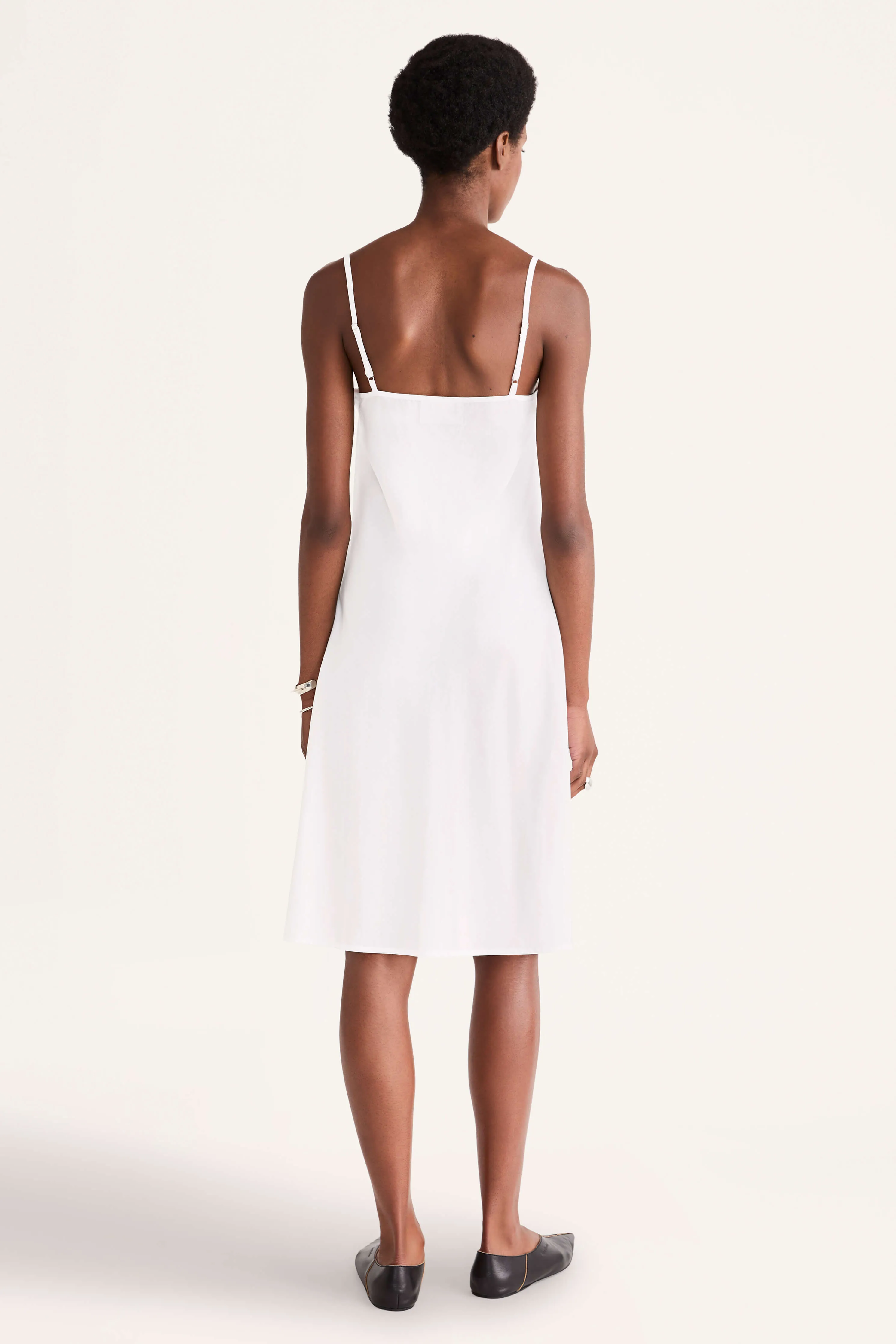 Midi Slip Dress in White