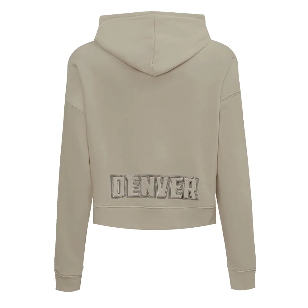 NBA DENVER NUGGETS NEUTRAL WOMEN'S CROPPED PO HOODIE (TAUPE)