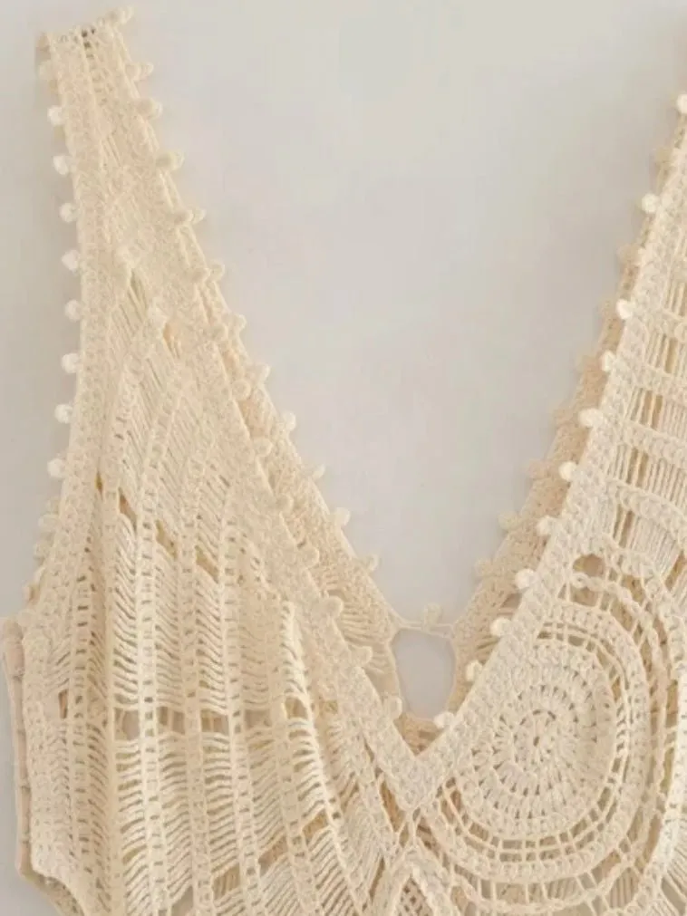 Off white lace casual and elegant cover up/long dress