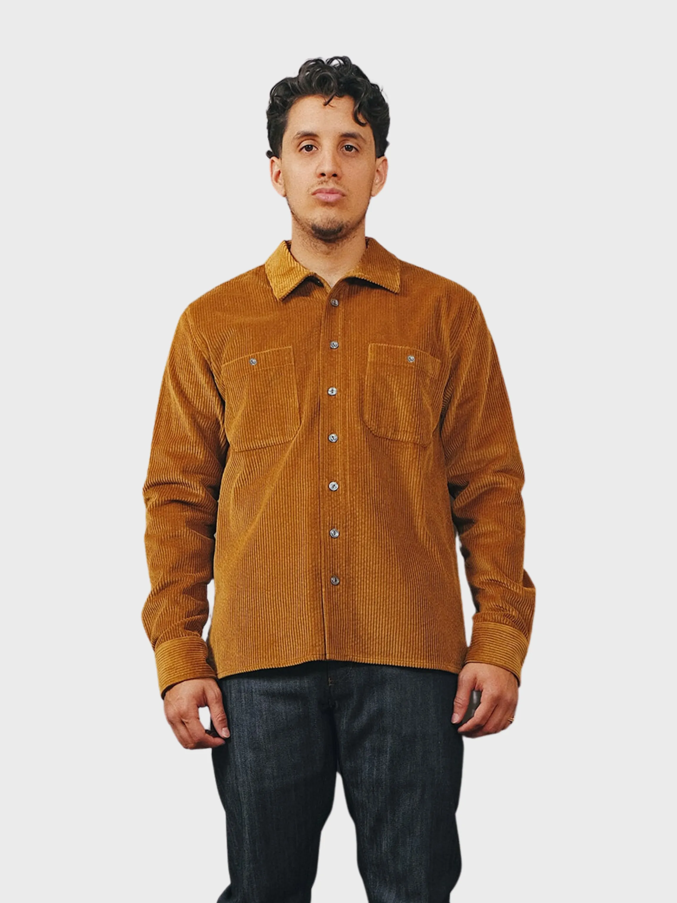 Outclass Shirt Corduroy Overshirt Mustard