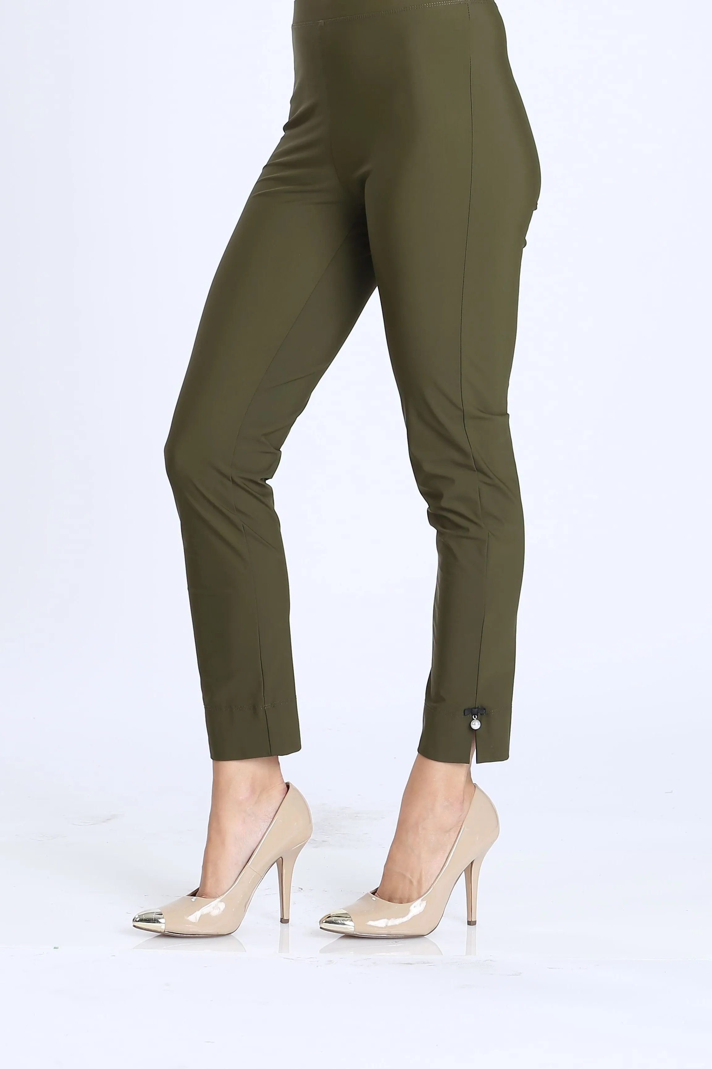 Pearl Detail Ankle Pants