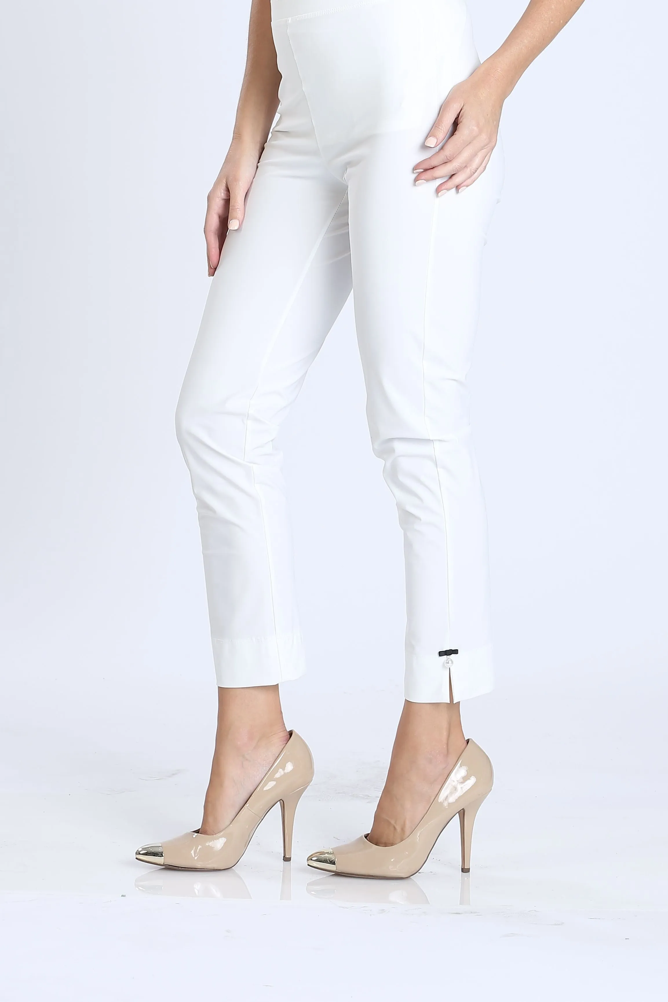 Pearl Detail Ankle Pants
