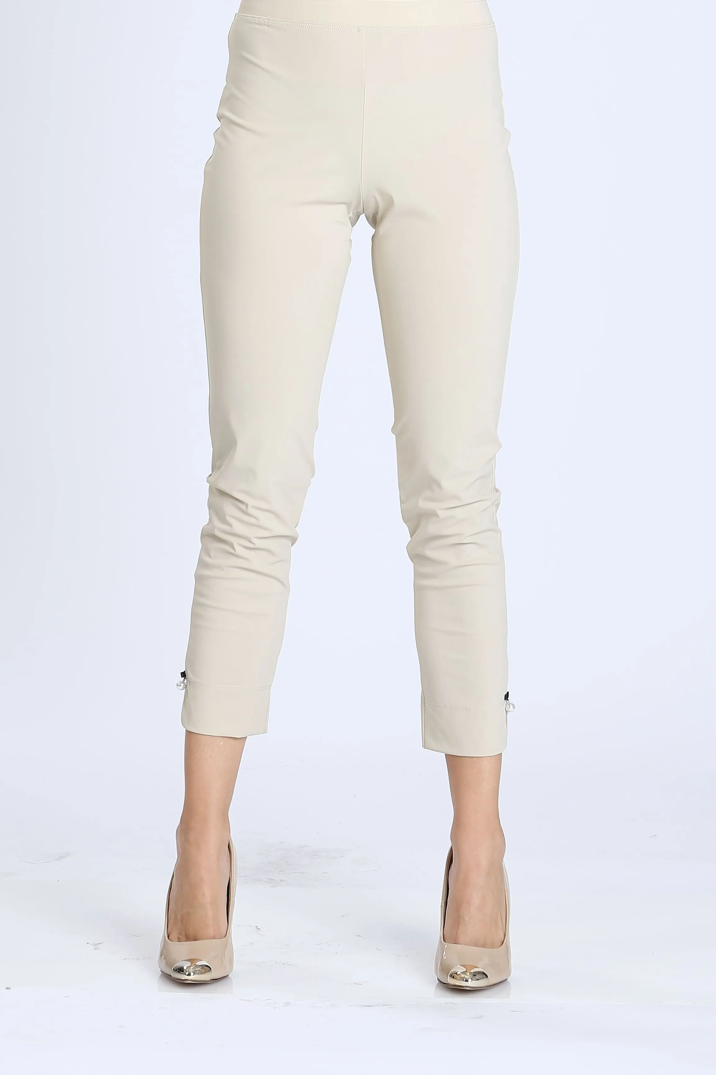Pearl Detail Ankle Pants