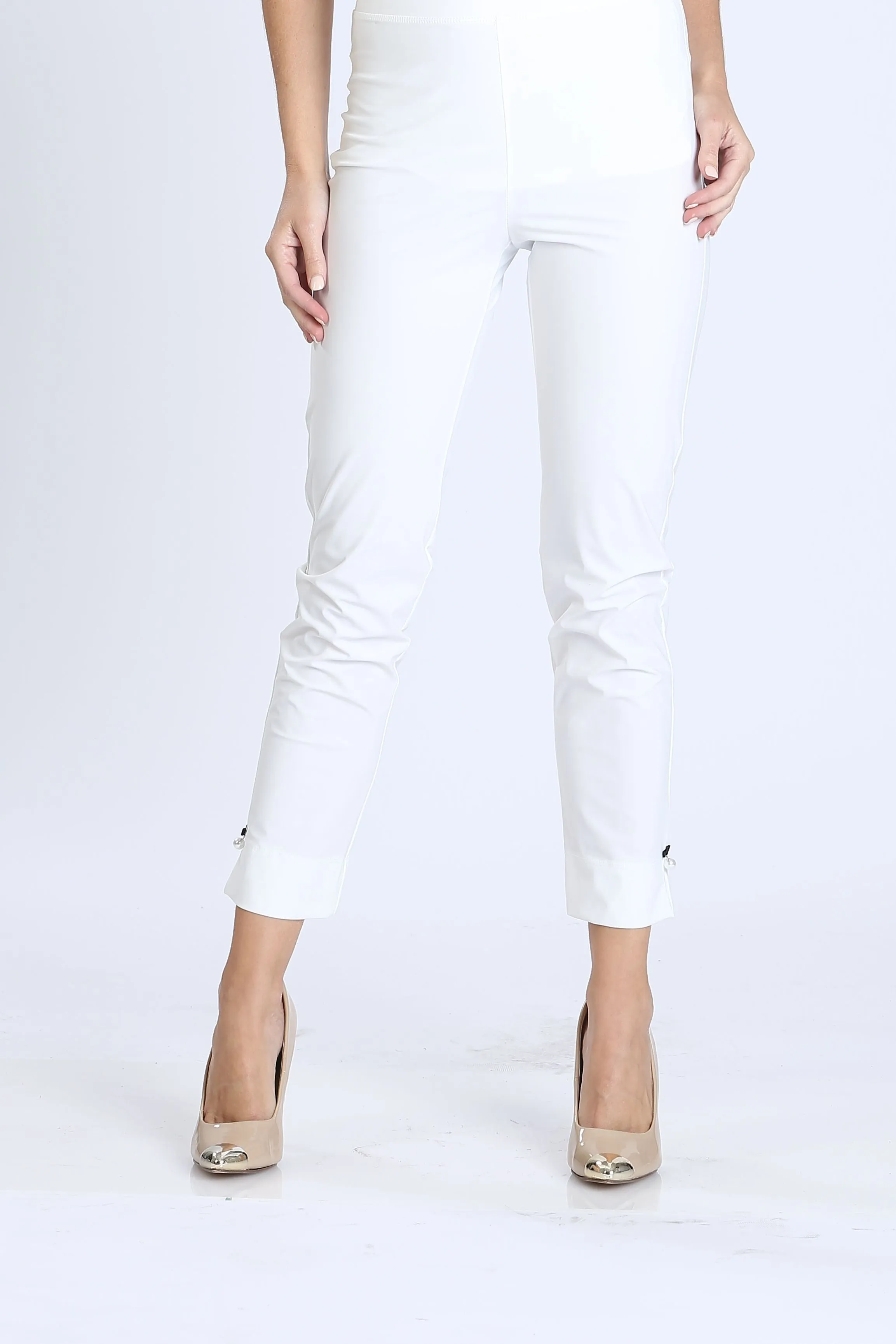 Pearl Detail Ankle Pants