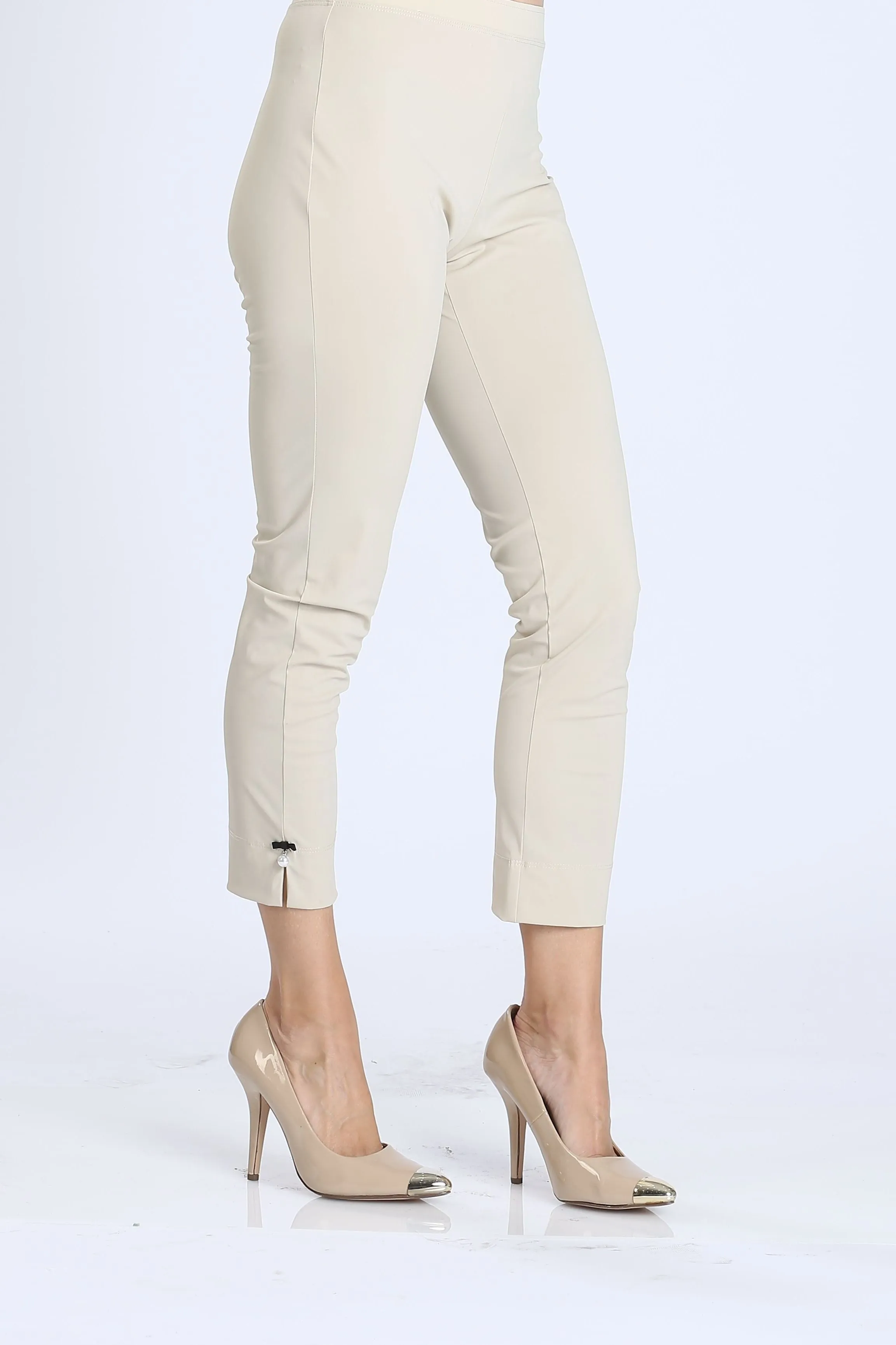 Pearl Detail Ankle Pants