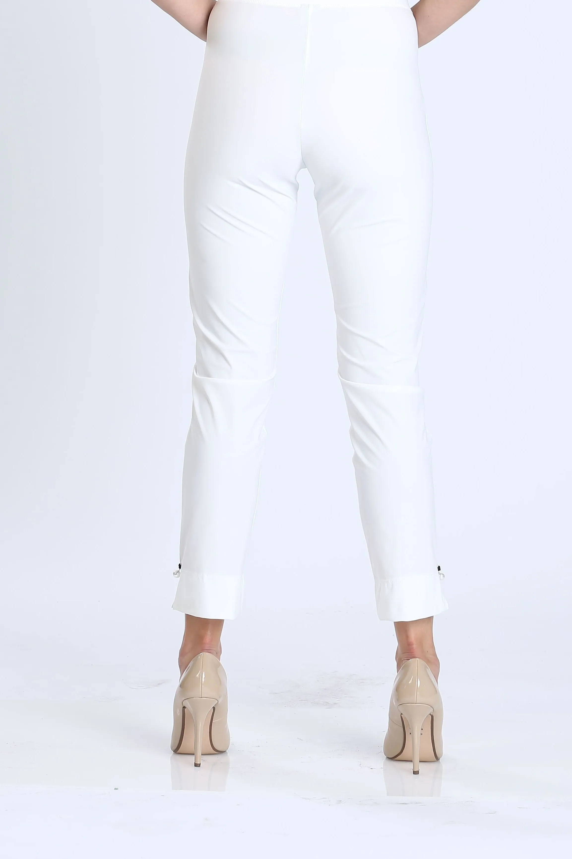 Pearl Detail Ankle Pants