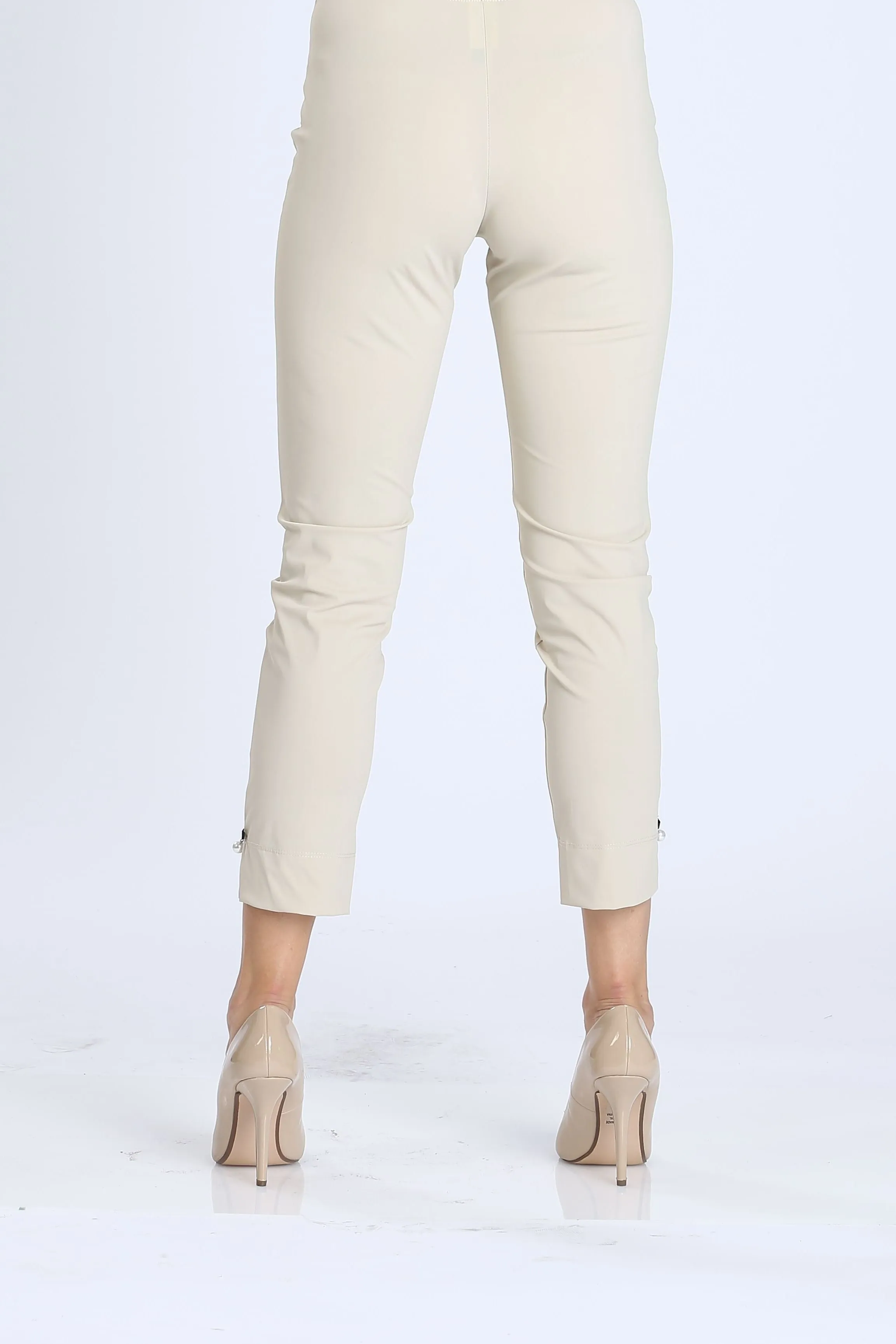 Pearl Detail Ankle Pants