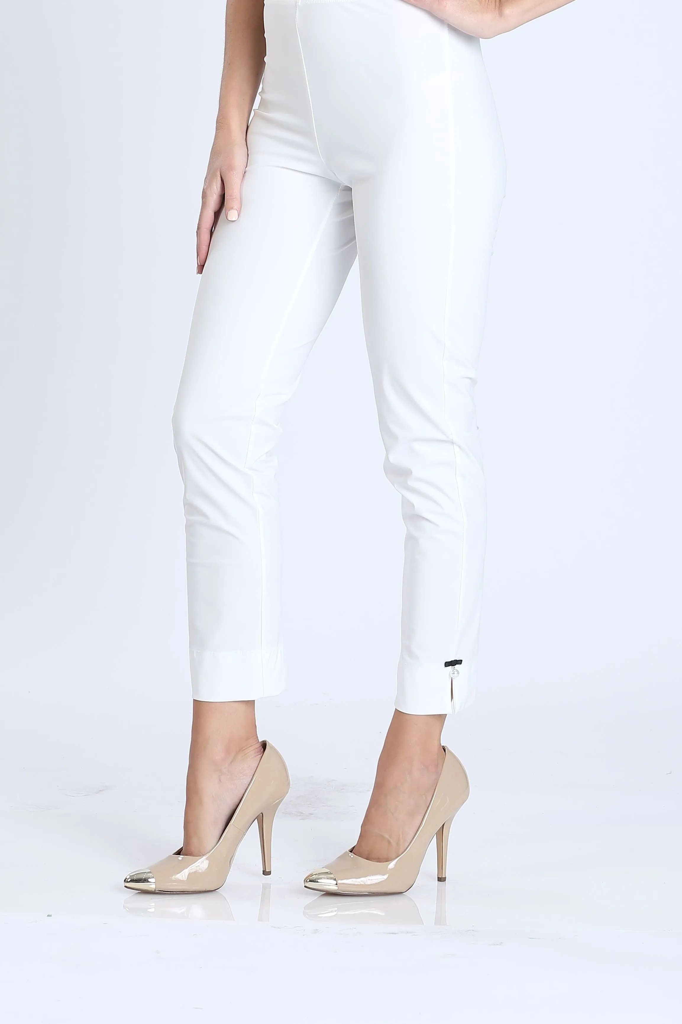 Pearl Detail Ankle Pants