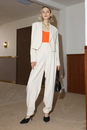 Simple suit | Two-piece wide-leg pants | Street shot suit suit