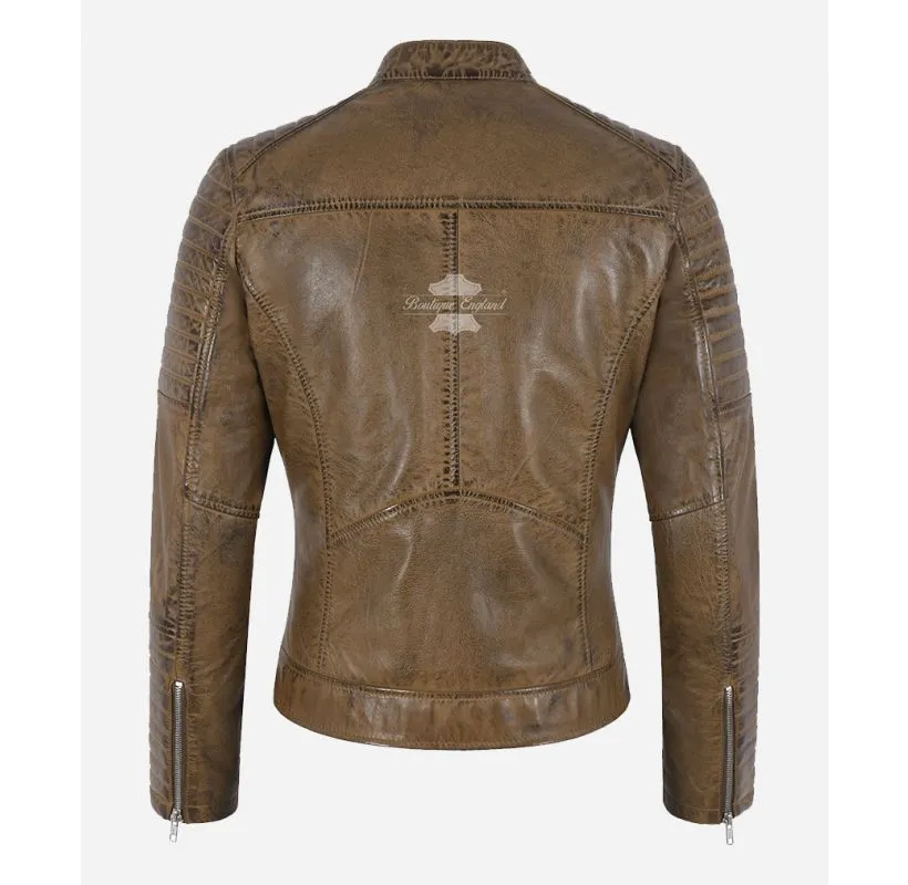 Speedster Ladies Jacket Dirty Brown Vintage Casual Racer Jacket