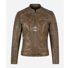 Speedster Ladies Jacket Dirty Brown Vintage Casual Racer Jacket