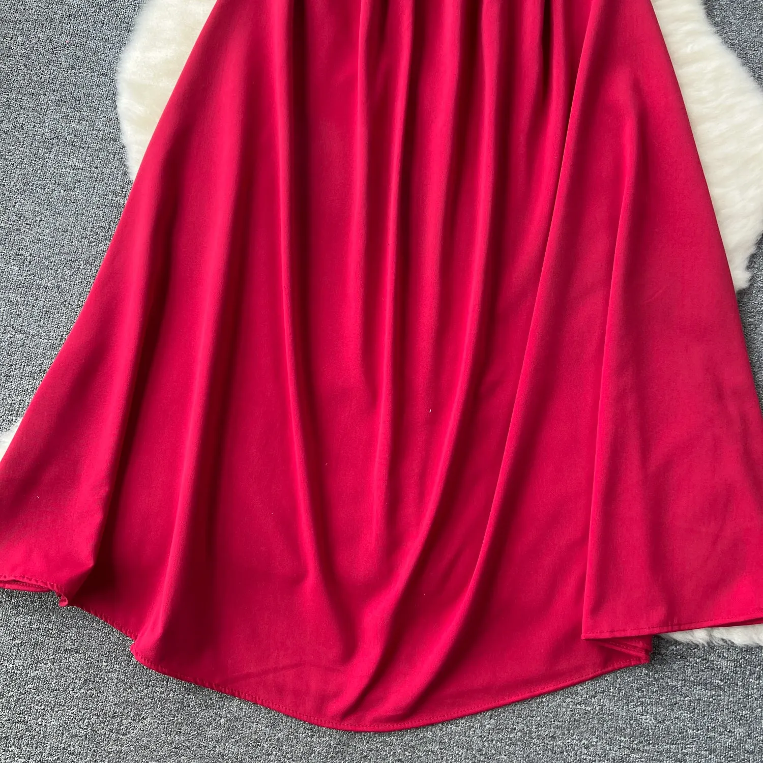 Square Collar Drawstring Slip Dress