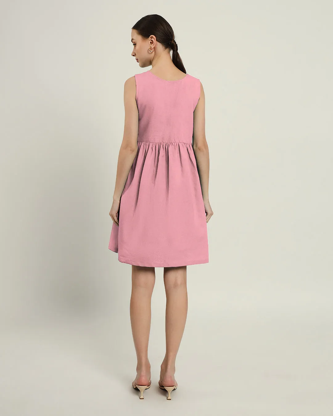 The Chania Fondant Pink Cotton Dress