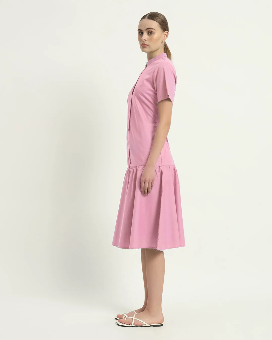 The Melrose Fondant Pink Cotton Dress