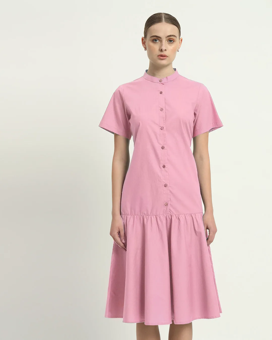 The Melrose Fondant Pink Cotton Dress