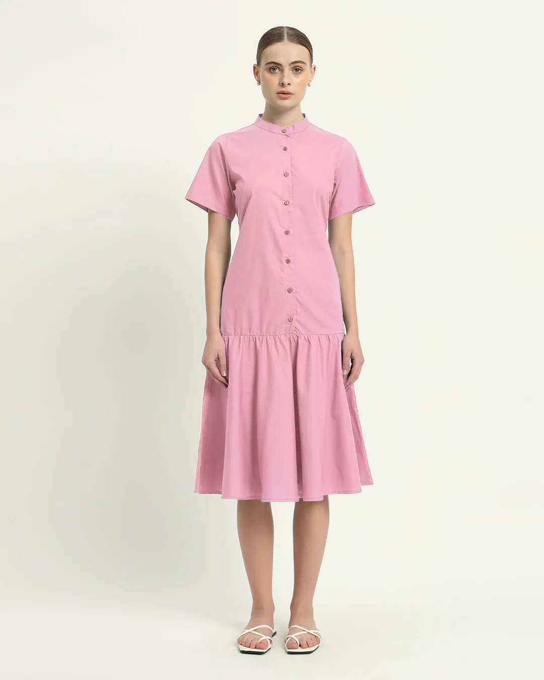 The Melrose Fondant Pink Cotton Dress