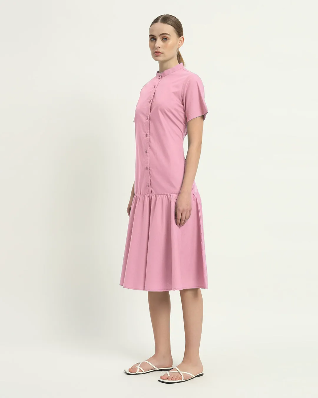 The Melrose Fondant Pink Cotton Dress