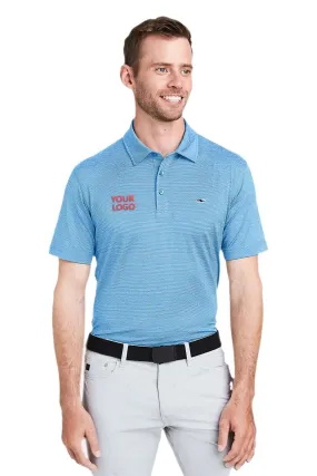 Vineyard Vines Custom Mens Destin Stripe Sankaty Short-Sleeve Polos, Ocean Breeze