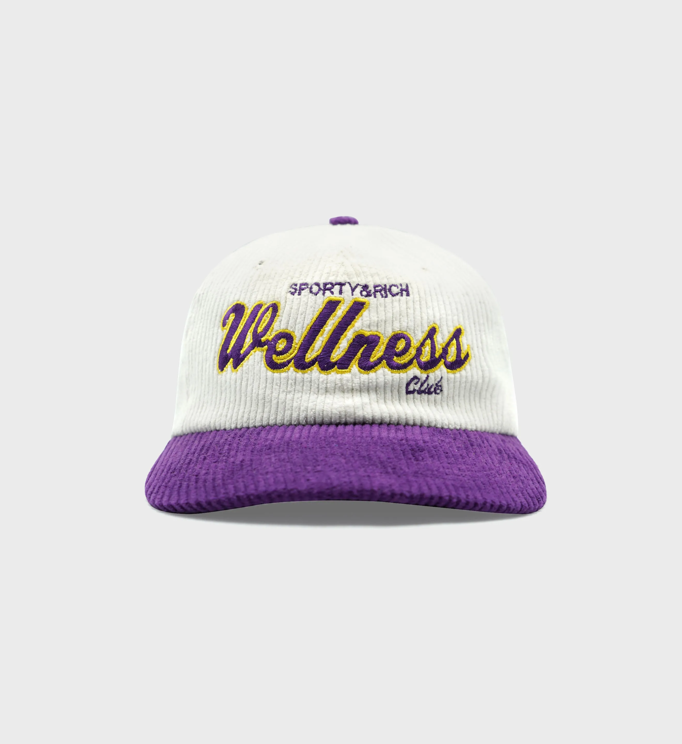 Wellness Club Corduroy Hat - White/Purple